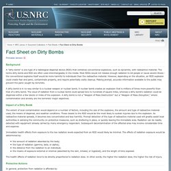Fact Sheet on Dirty Bombs