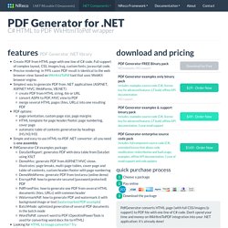 NReco.PdfGenerator: convert HTML to PDF C# (.NET, FREE)