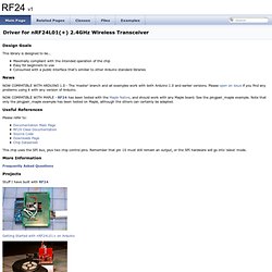 RF24: Driver for nRF24L01(+) 2.4GHz Wireless Transceiver