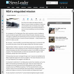 NSA’s misguided mission