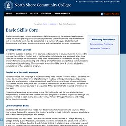 NSCC - Basic Skills Requirements