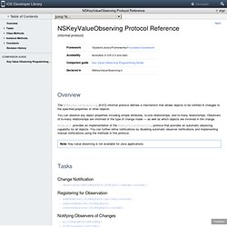 iPhone Dev Center: NSKeyValueObserving Protocol Reference