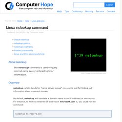 Linux nslookup command help and examples
