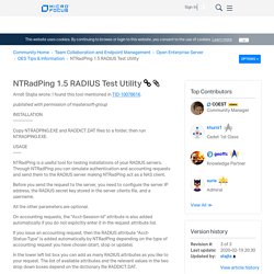 NTRadPing 1.5 RADIUS Test Utility - Micro Focus Community - 1777768