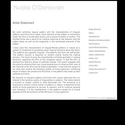 Nuala O'Donovan - Artist Statement