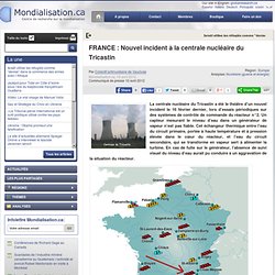 FRANCE : Nouvel incident à la centrale nucléaire du Tricastin