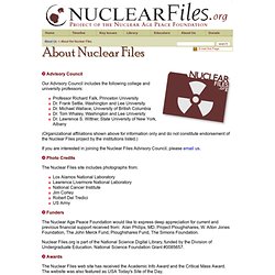 Nuclear Files: About Us: About the Nuclear Files