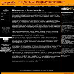 the nuclear information project: dia assessment of chinese nuclear weapons