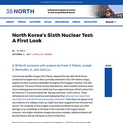North Korea's Sixth Nuclear Test: A First Look