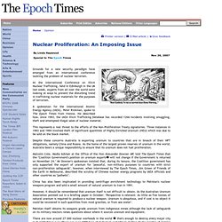 Nuclear Proliferation: An Imposing Issue