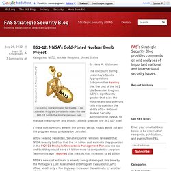 B61-12: NNSA’s Gold-Plated Nuclear Bomb Project