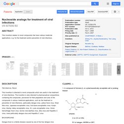 Patent US8278282 - Nucleoside analogs for treatment of viral infections - Google Patents