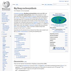 Big Bang nucleosynthesis