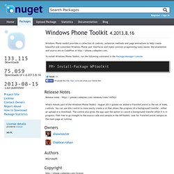 Windows Phone toolkit 4.2012.10.30