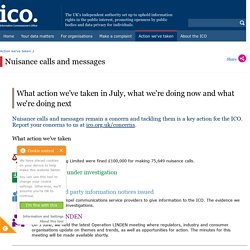 Nuisance calls and messages