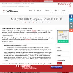 Nullify the NDAA: Virginia House Bill 1160
