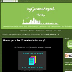 How to get a Tax ID Number in Germany?