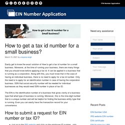 How to get a tax id number for a small business