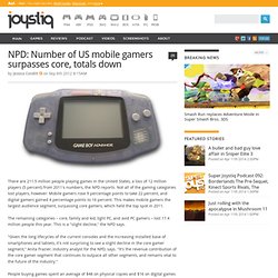 NPD: Number of US mobile gamers surpasses core, totals down