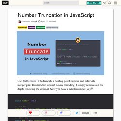 Number Truncation in JavaScript