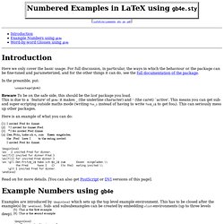 Numbered Examples in LaTeX using gb4e.sty