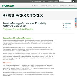 NumberManager: Number Portability Software Data Sheet