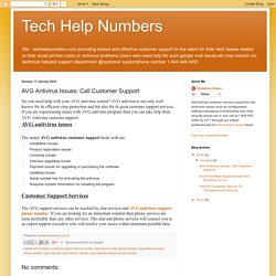 Tech Help Numbers: AVG Antivirus Issues: Call Customer Support