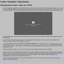Color Numbers - Hexadecimal Colour Value Calculator for HTML