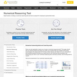 Numerical Reasoning Tests, Free Online Practice Tests