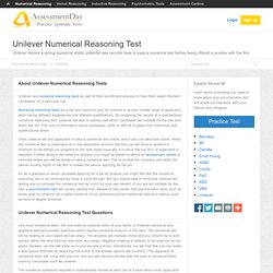 Unilever Numerical Reasoning Test - Practice Tests and Questions