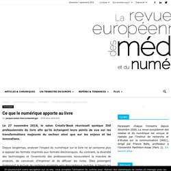 Ce que le numérique apporte au livre - La revue européenne des médias et du numérique