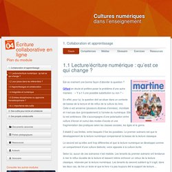 1.1 Lecture/écriture numérique : qu’est ce qui change ?