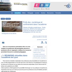 Classes virtuelles académiques, ressources, MOOC pour assurer la continuité pédagogique - [Espace Doc Web]