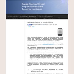 Livre numérique et contrat d'édition - Pascal Reynaud avocat IP/IT