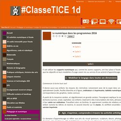 Le numérique dans les programmes 2016