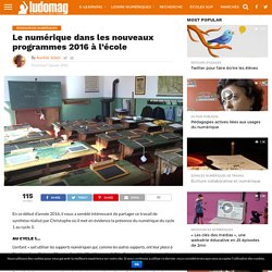 Le numérique dans les nouveaux programmes 2016 à l'école