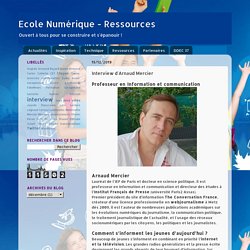 Ecole Numérique - Ressources: Interview d'Arnaud Mercier