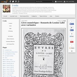 Livre numérique - Sonnets de Louise Labé avec variantes