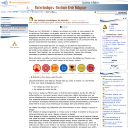 Les badges numériques de Moodle- Biotechnologies - Biochimie Génie Biologique