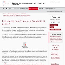 Des usages numériques en Économie et gestion