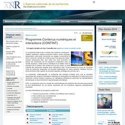 Programme Contenus numériques et interactions (CONTINT)