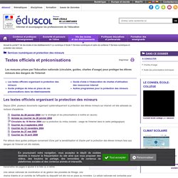 Services numériques et protection des mineurs - Textes officiels et préconisations