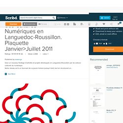 Le réseau de Acteurs des Cultures Numériques en Languedoc-Roussillon. Plaquette Janvier>Juillet 2011