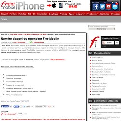 Numéro d'appel du répondeur vocal Free Mobile Free Mobile iPhone