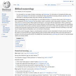 Biblical numerology