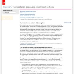 InDesign * Numérotation des pages, chapitres et sections