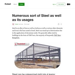 Numerous sort of Steel as well as its usages