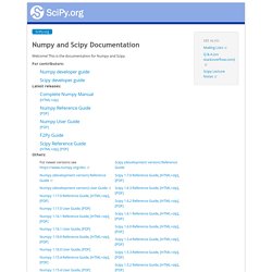 Numpy and Scipy Documentation — Numpy and Scipy documentation