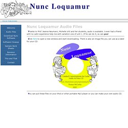 Nunc Loquamur Audio Files