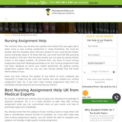 Nursing Assignment Help & Writing Service by UK Experts [20% OFF]